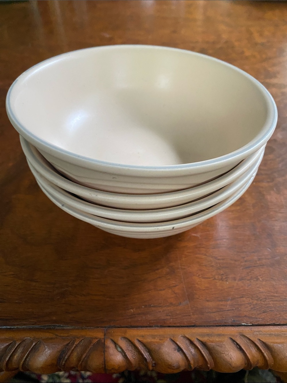 Neutral Cream Ceramic Serving Bowl - Set of 4